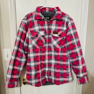 Stillwater Women Pink Plaid Winter Coat Size Large